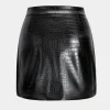 Faux Leather High Waist Button Pocket Skirt>MICAS Clearance