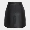 Faux Leather High Waist Ruched Skirt>MICAS Online