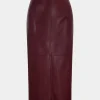Faux Leather High Waist Split Skirt>MICAS Discount