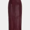 Faux Leather High Waist Split Skirt>MICAS Discount
