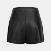 Faux Leather High Waist Skort>MICAS Sale