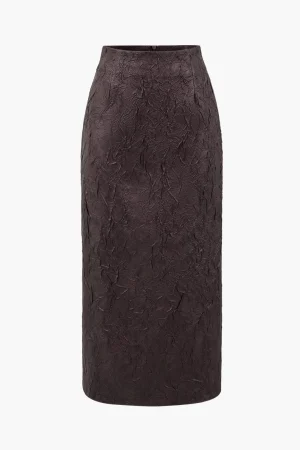 Faux Leather High Waist Zipper Skirt>MICAS Sale