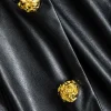 Faux Leather Metallic Button Jacket>MICAS Discount