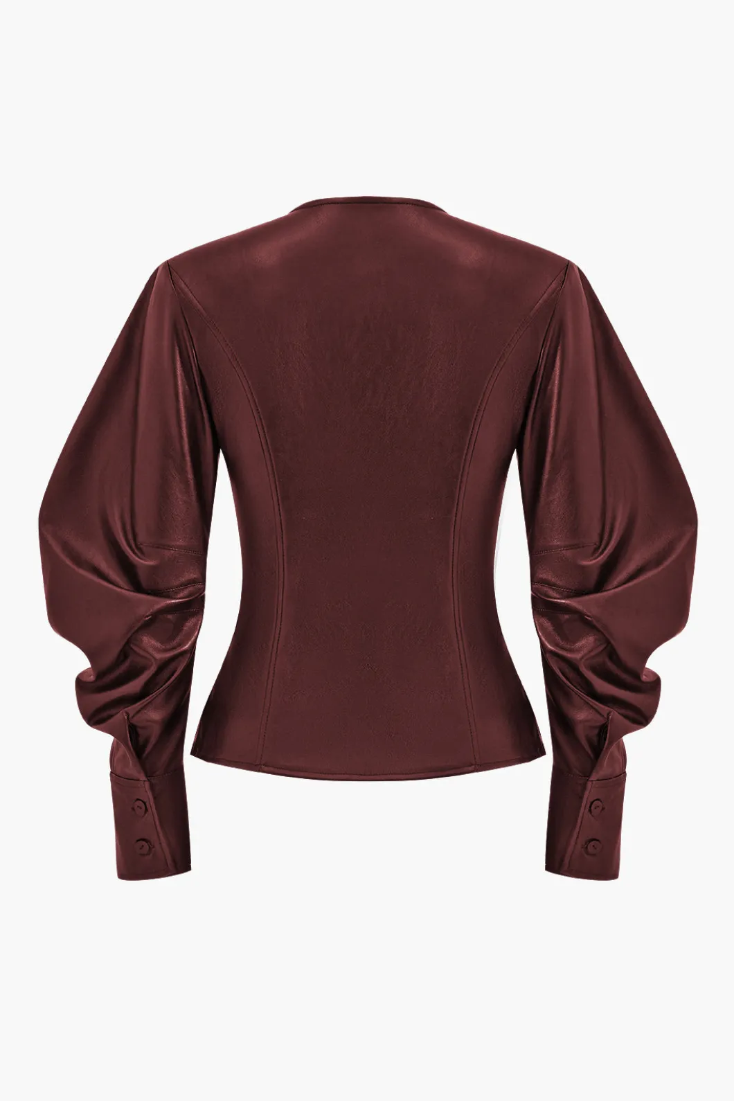 Faux Leather Metallic Button Jacket>MICAS Discount