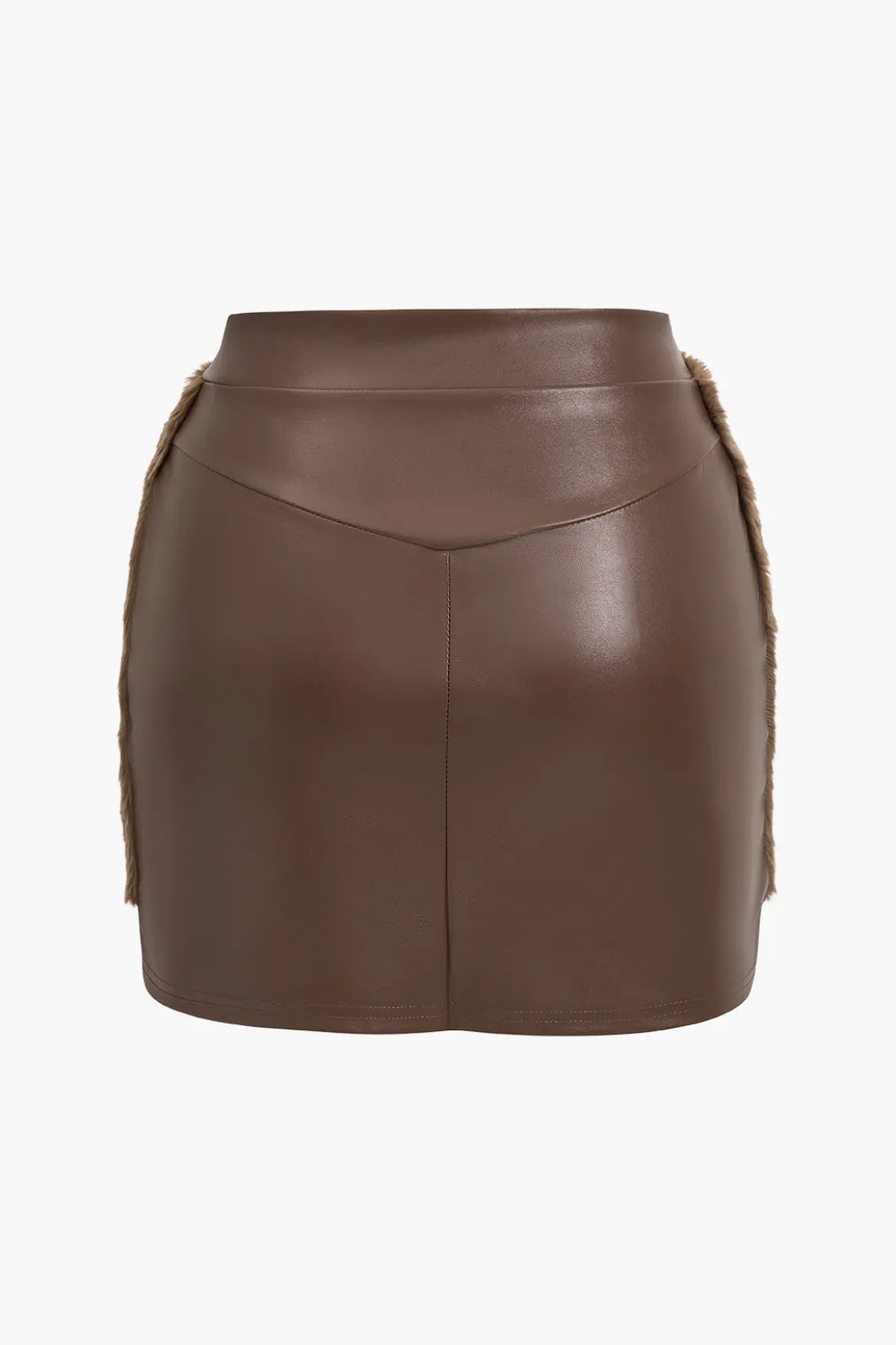 Faux Leather Patchwork Fur Skirt Set>MICAS Discount