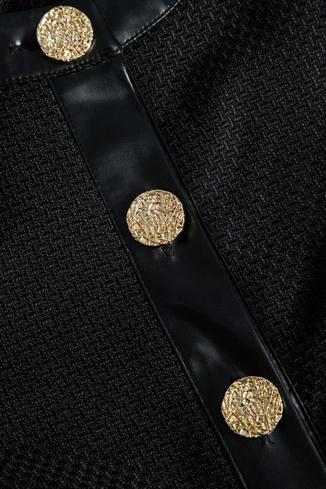 Faux Leather Patchwork Jacket>MICAS Fashion