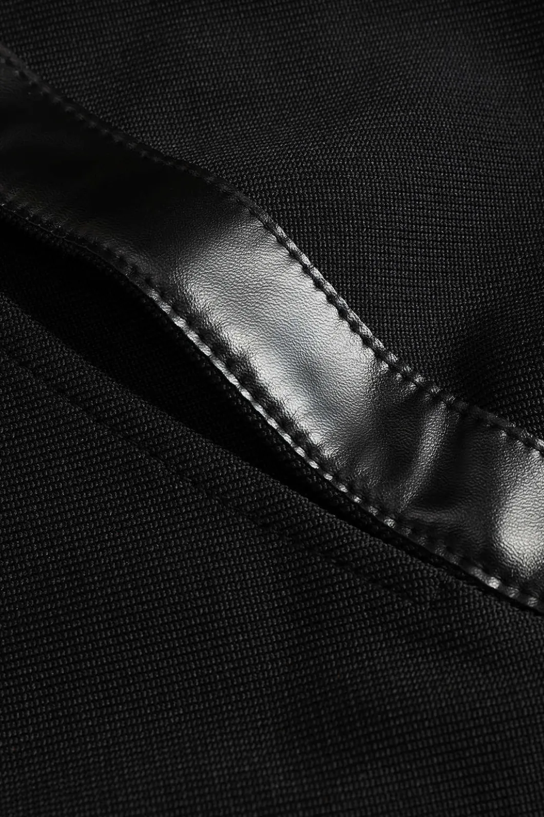 Faux Leather Patchwork Long Sleeve One Shoulder Cut Out Mini Dress>MICAS New