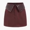 Faux Leather Patchwork Mini Skirt>MICAS Discount