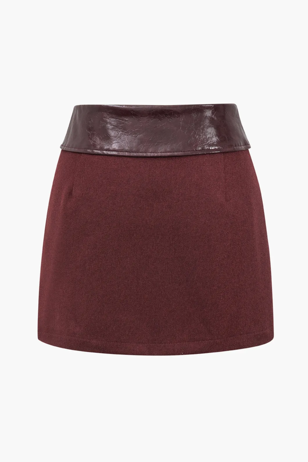 Faux Leather Patchwork Mini Skirt>MICAS Discount