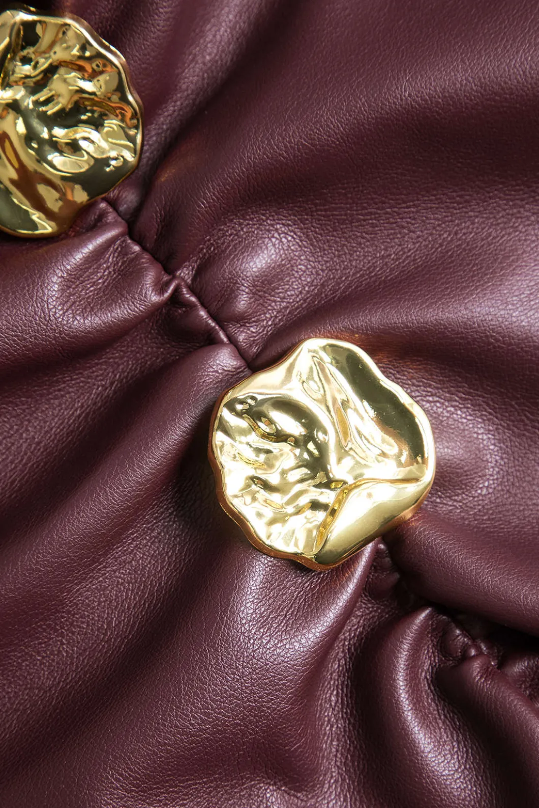 Faux Leather Patchwork Round Neck Ruched Metallic Long Sleeve Mini Dress>MICAS Online