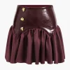 Faux Leather Patchwork Skirt>MICAS Discount