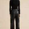 Faux Leather Patchwork Trousers>MICAS Discount