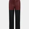 Faux Leather Patchwork Trousers>MICAS Best