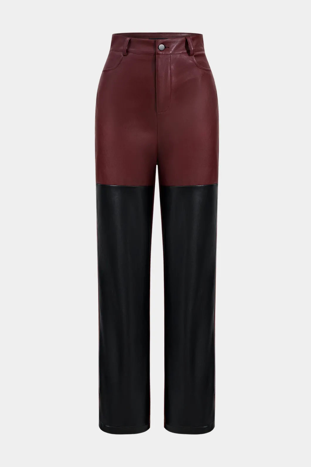 Faux Leather Patchwork Trousers>MICAS Best