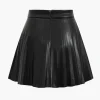 Faux Leather Pleated Skirt>MICAS Outlet