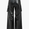 Faux Leather Pocket Wide Leg Trousers>MICAS Fashion
