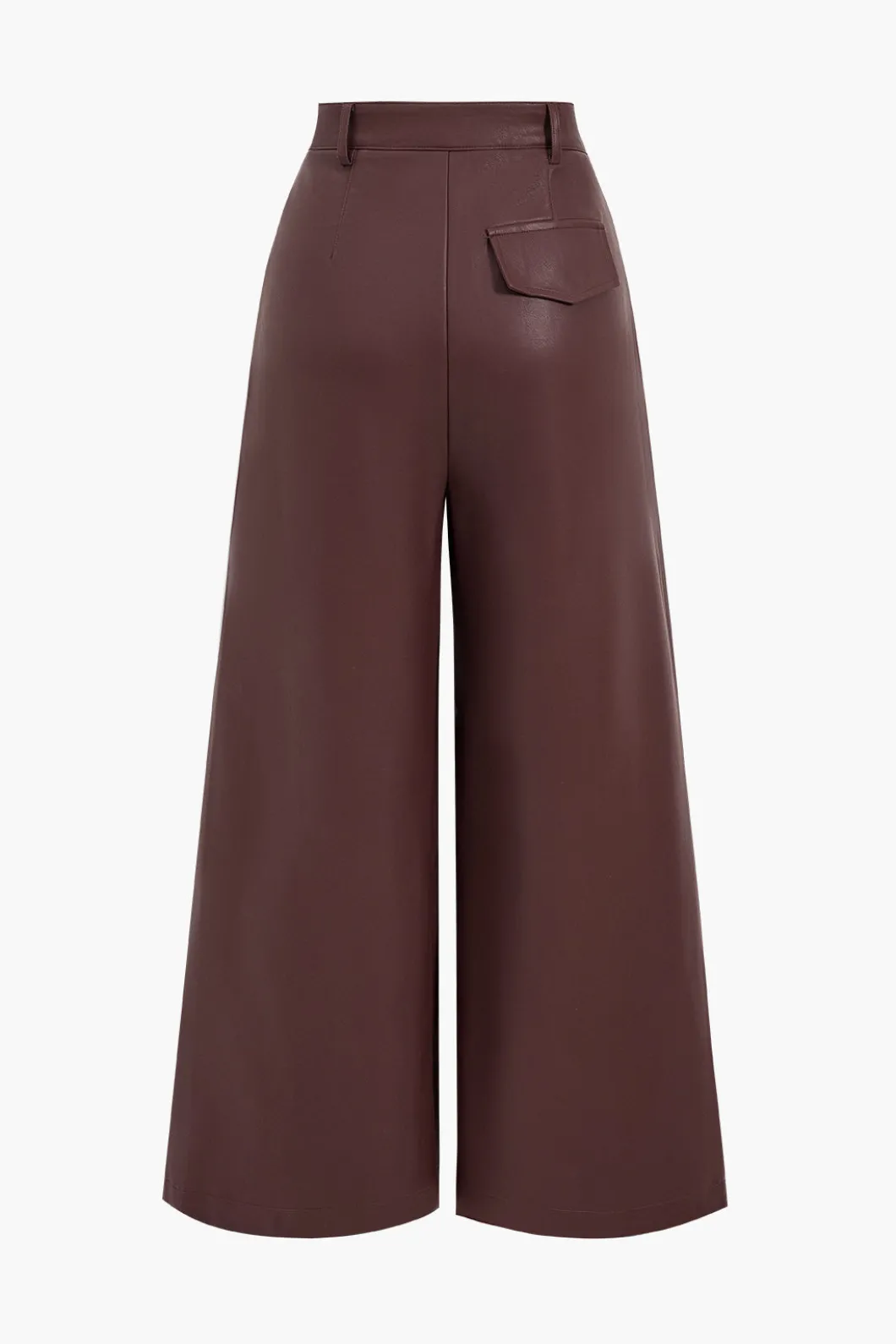 Faux Leather Pocket Wide Leg Trousers>MICAS Sale