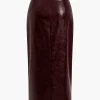 Faux Leather Side Slit Skirt>MICAS Online