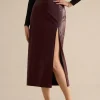 Faux Leather Side Slit Skirt>MICAS Online