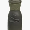 Faux Leather Strapless Mini Dress>MICAS Hot
