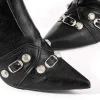 Faux Leather Studded Pointed Toe Ankle Boots>MICAS Discount