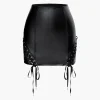 Faux Leather Tie Side Mini Skirt>MICAS Outlet