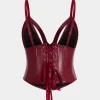 Faux Leather Tie-Up Ribbon Shapewear>MICAS Best