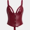 Faux Leather Tie-Up Ribbon Shapewear>MICAS Best