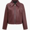 Faux Leather Zipper Jacket>MICAS Discount