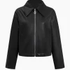 Faux Leather Zipper Jacket>MICAS Discount