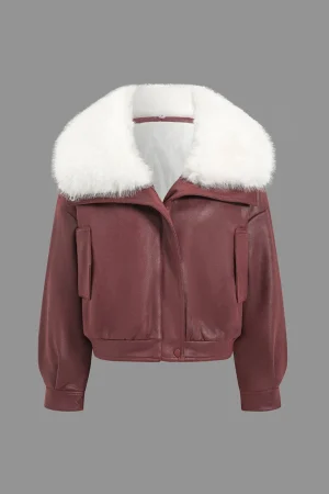 Faux Leather Zipper Jacket>MICAS Clearance