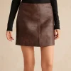 Faux Leather Zipper Skirt>MICAS Fashion