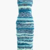 Feather Detail Stripe Cami Knit Midi Dress>MICAS Hot