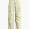 Flap Pocket Belted Ruched Straight Leg Pants>MICAS Fashion