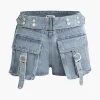 Flap Pocket Cargo Denim Shorts>MICAS Clearance