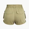 Flap Pocket High Waist Shorts>MICAS Outlet