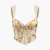 Floral Embroidered Corset Cami Top>MICAS Fashion