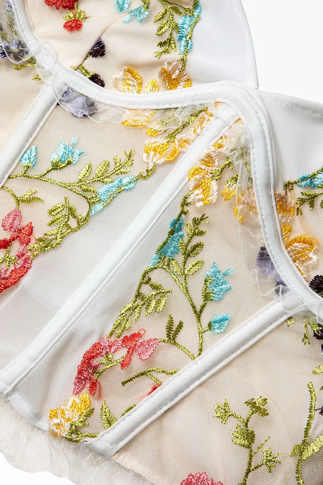 Floral Embroidered Corset Cami Top>MICAS Fashion