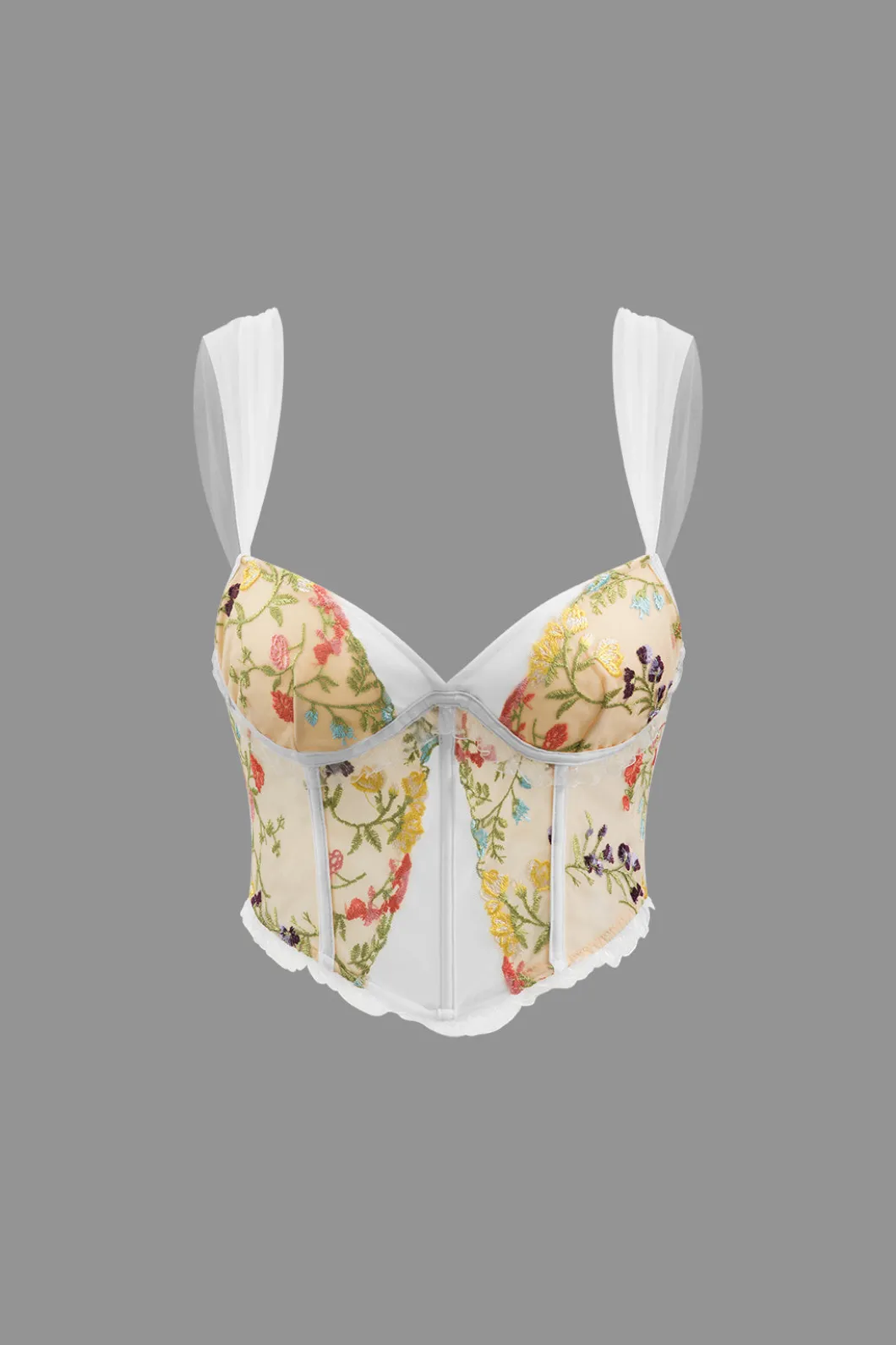 Floral Embroidered Corset Cami Top>MICAS Fashion