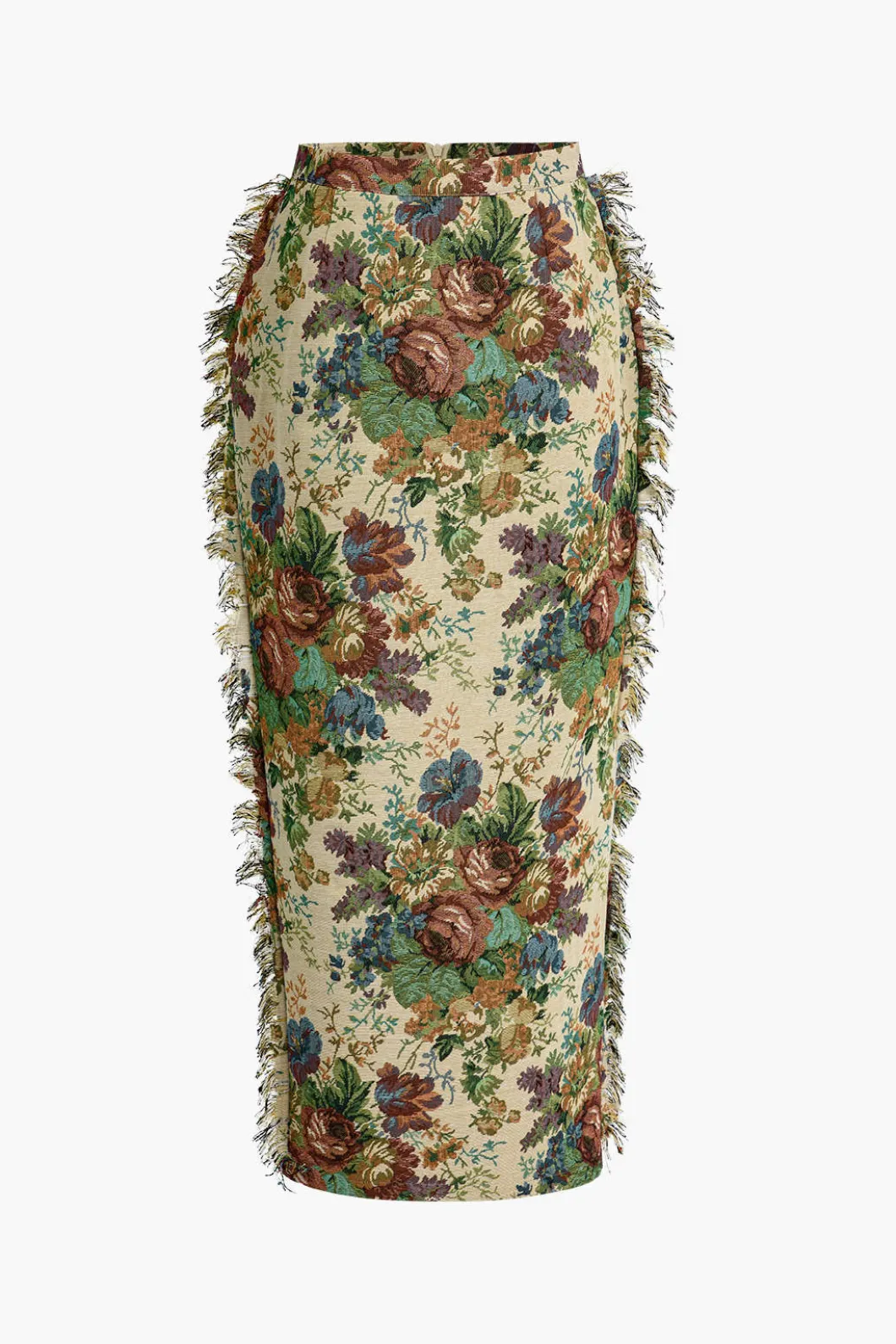 Floral Fringe Zipper Skirt>MICAS Sale