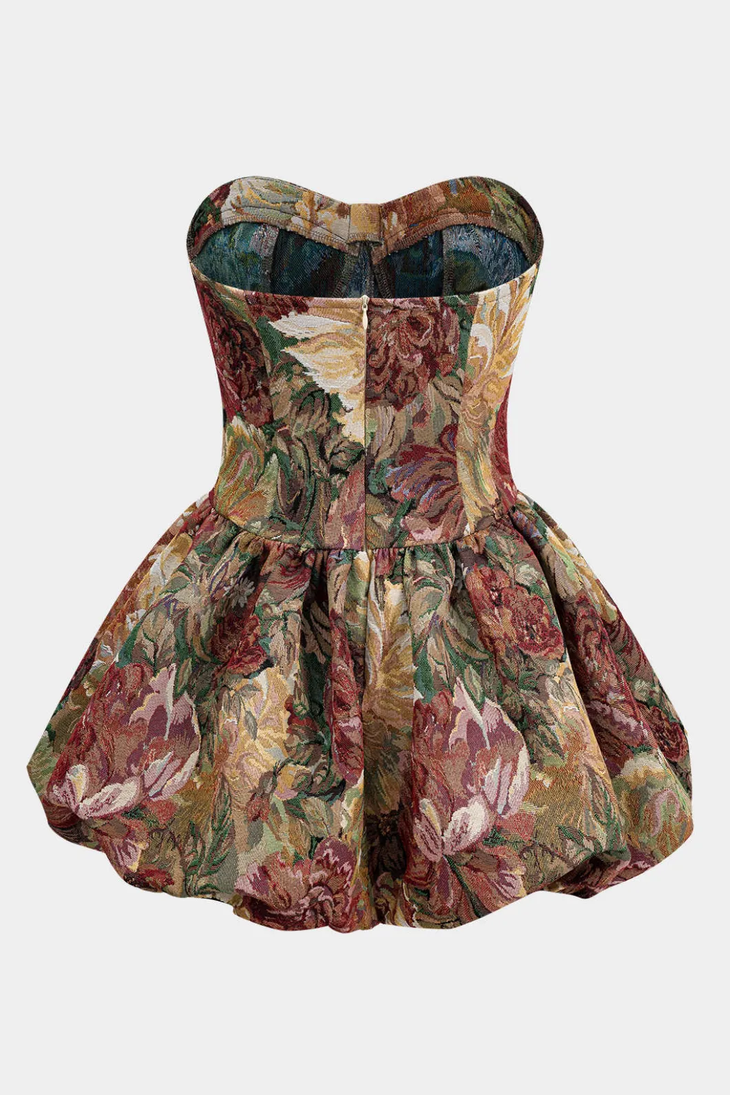 Floral Jacquard Strapless Sleeveless Mini Dress>MICAS Online