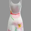 Floral Print Backless Slip Mini Dress>MICAS Online
