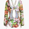 Floral Print Cut Out Tummy Control One-Piece Swimsuit>MICAS Hot