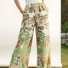 Floral Print Drawstring Slit Wide Leg Pants>MICAS Best