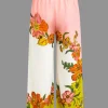 Floral Print Drawstring Wide Leg Pants>MICAS Discount
