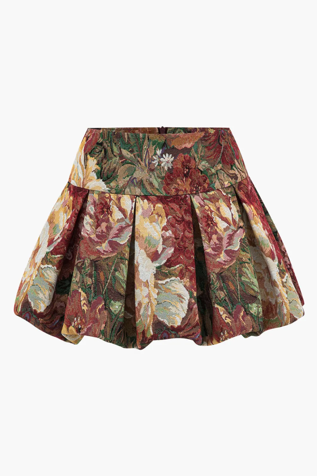 Floral Print High Waist Pleated Skirt>MICAS Outlet