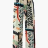 Floral Print High Waisted Straight Leg Pants>MICAS New
