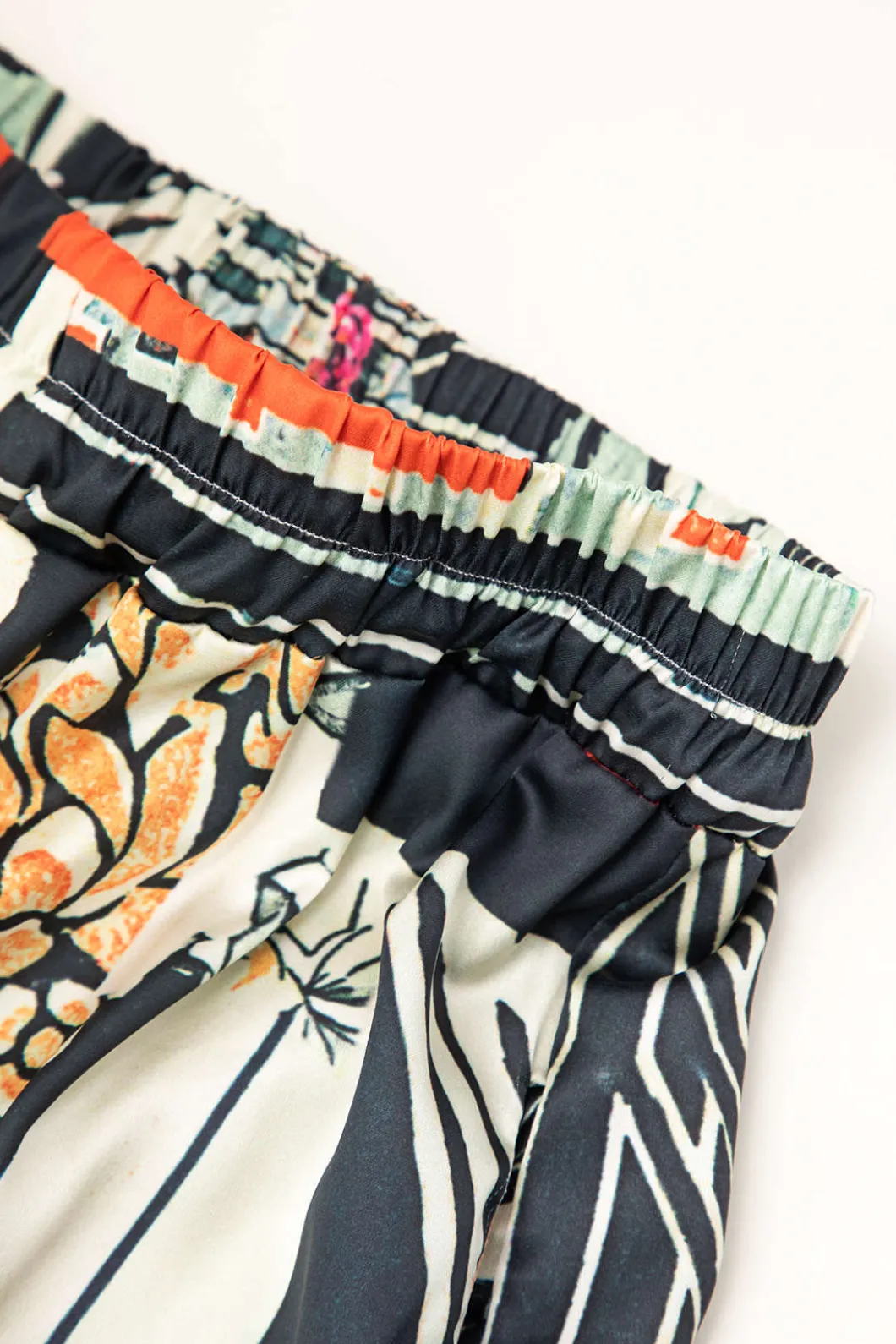 Floral Print High Waisted Straight Leg Pants>MICAS New