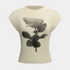 Floral Print Round Neck Short Sleeve T-Shirt>MICAS Sale