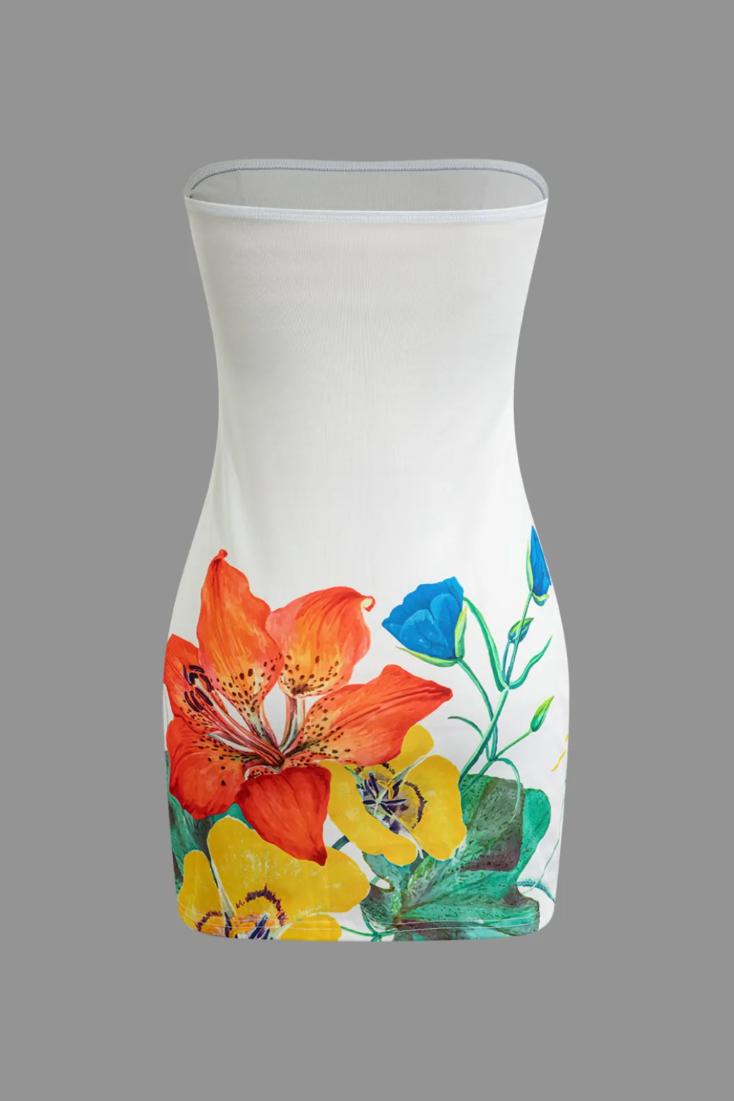 Floral Print Strapless Mini Dress>MICAS Best